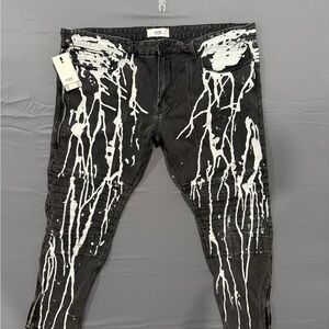 Black and White Splatter Men Jeans